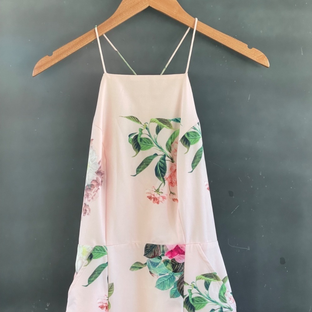 Airlie Floral Midi Dress NWT Revolve Wedding Guest Pink XS Strappy - Picture 9 of 13